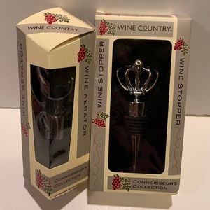 WINE COUNTRY WINE AERATOR AND WINE STOPPER.